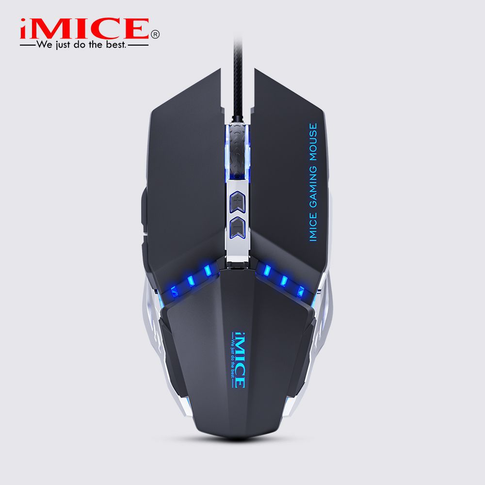 Chuột chơi game IMICE T80 kết nối USB dây dù dài 1m vỏ kim loại độ phân giải 1200/2400/3600DPI - hàng chính hãng