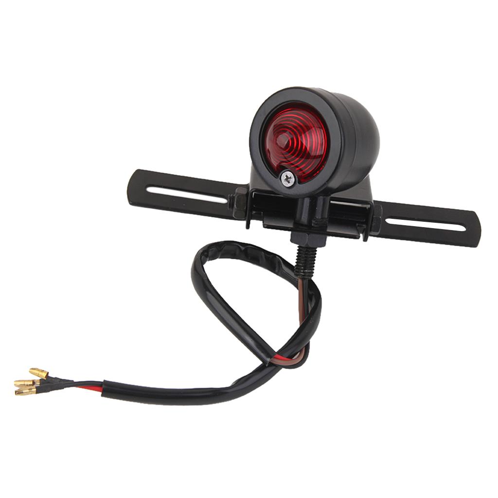 Motorcycle Tail Lights with License Plate Holder Headlight Brake for Bobber Cafe