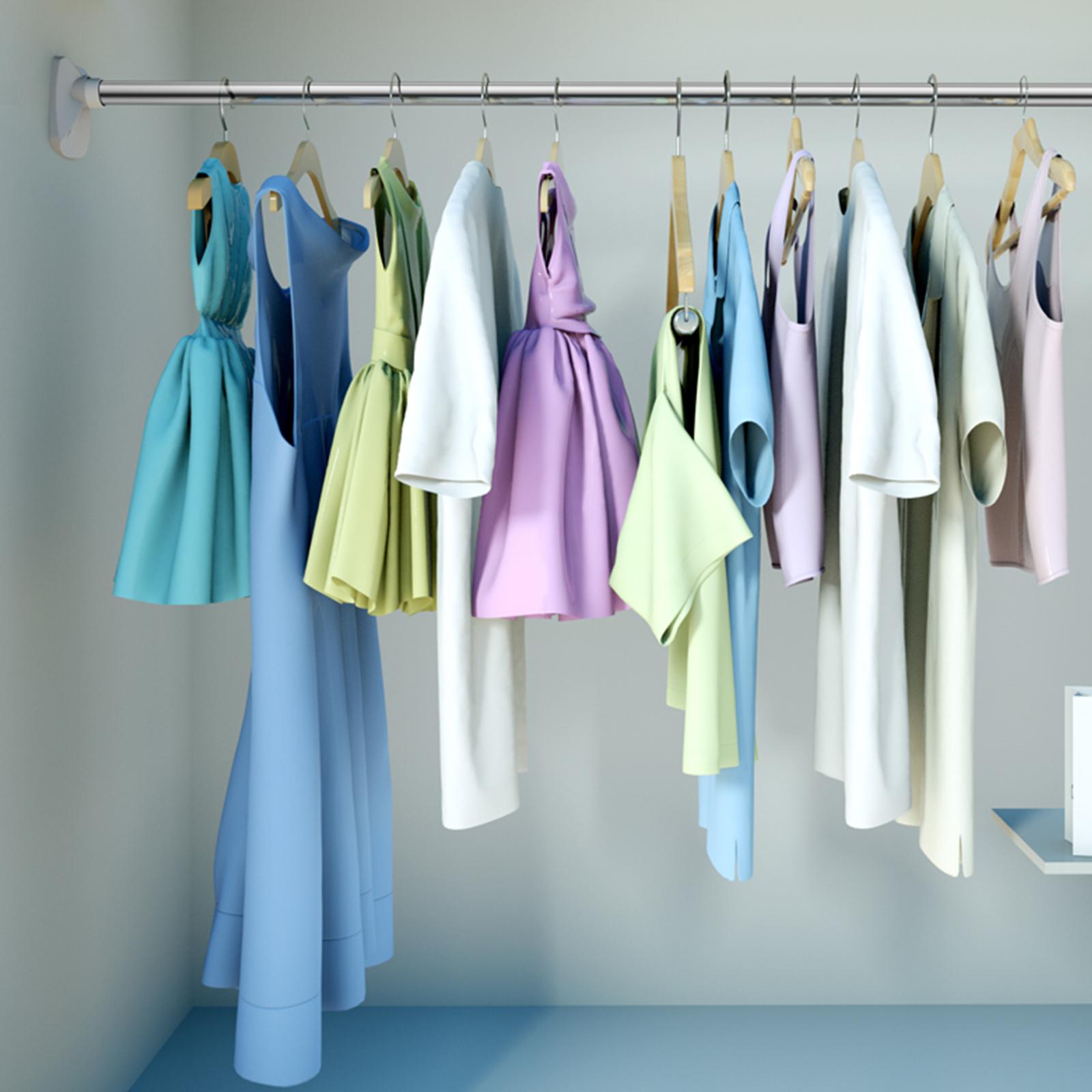 No Drilling Tension Curtain Rod 26-42 Inch Extendable Curtain Rod No Rust Bath Closet Hanging Pole for Window Bathroom