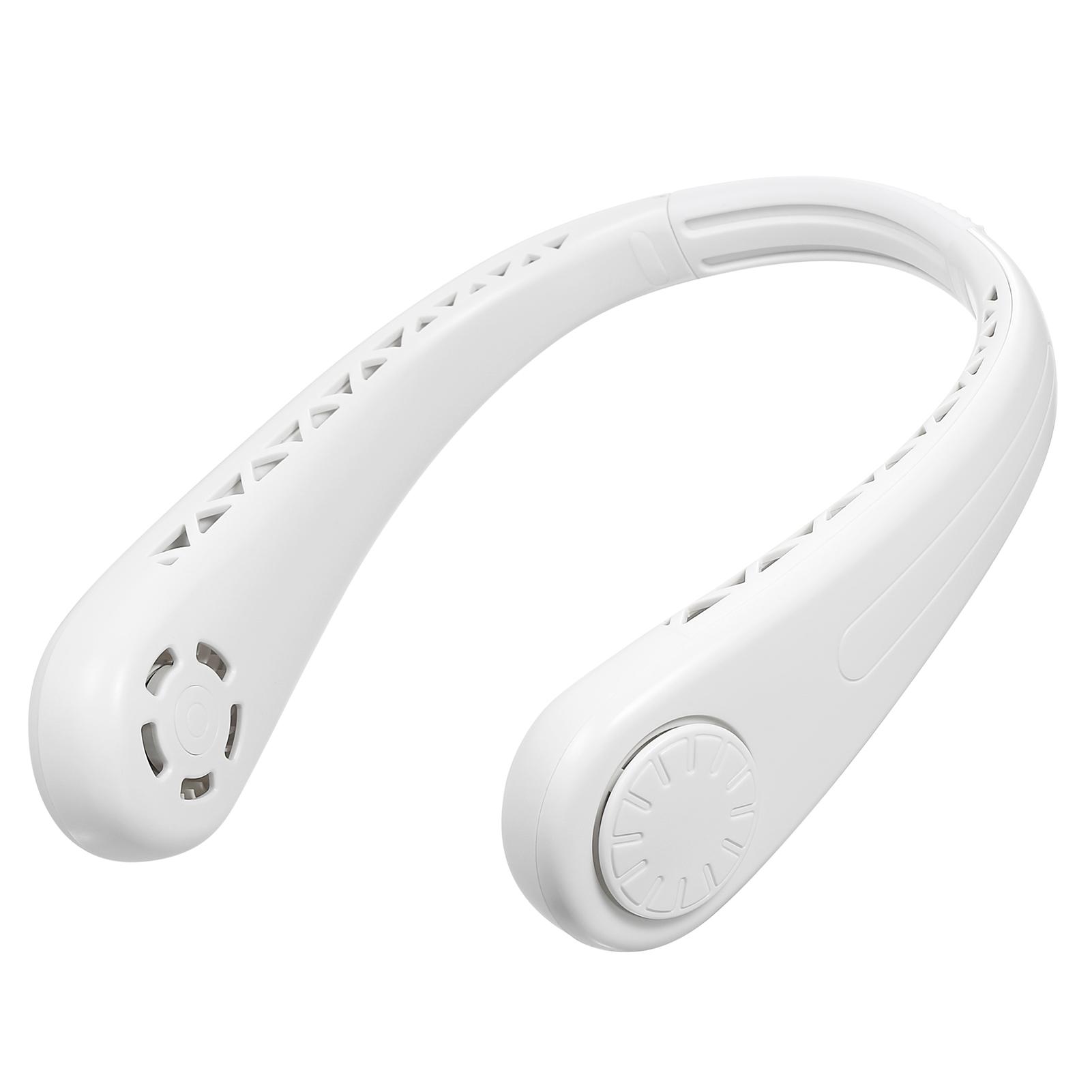 Quạt vòng đeo cổ ko có cánh chạy pin sạc bằng USB cấu tạo bằng vật liệu silicone nhẹ, mềm, thân thiện với da và linh hoạt.
