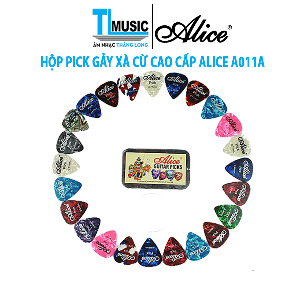 Hộp 24 Miếng Gảy - Pick Guitar, Ukulele Xà Cừ Cao Cấp Alice A011A