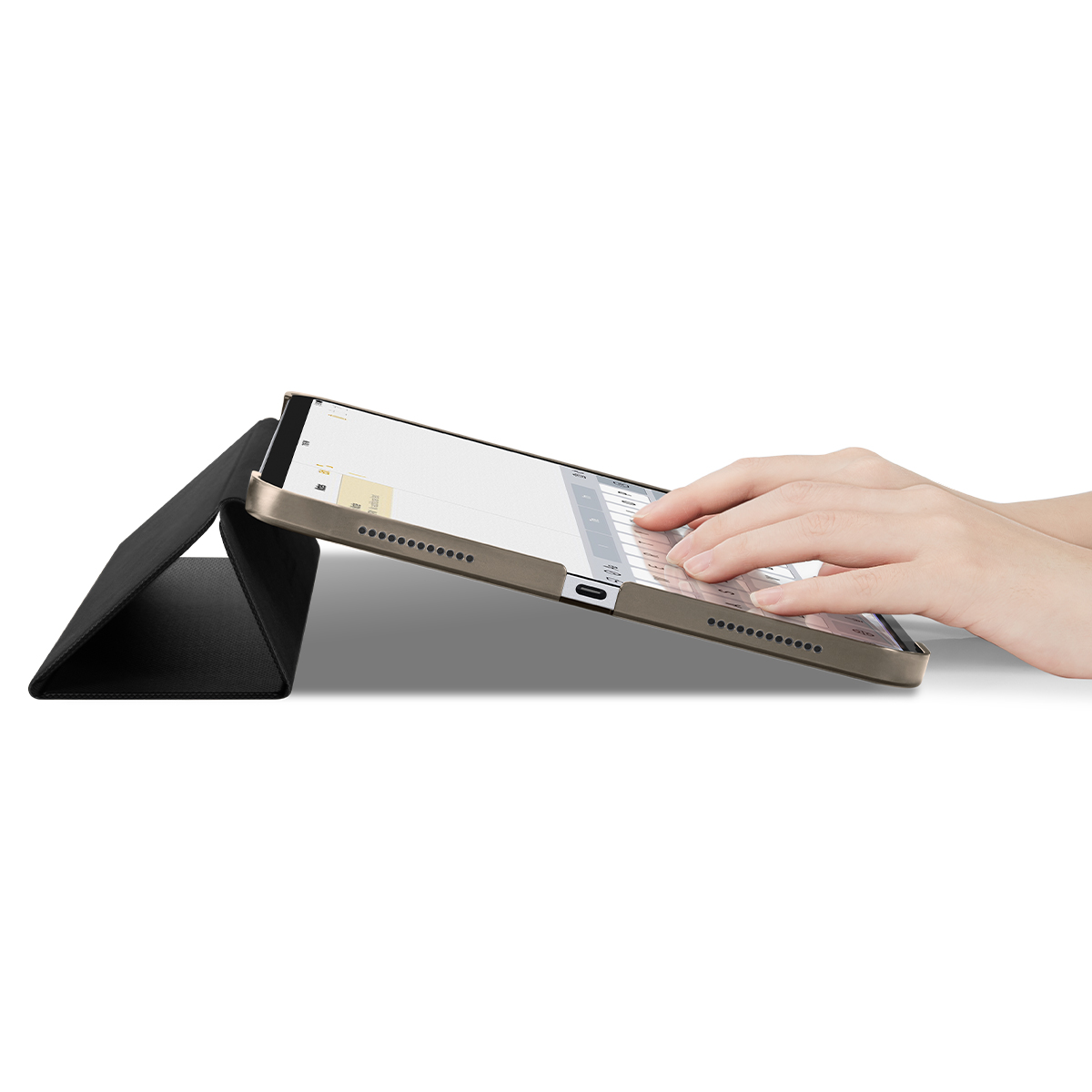 Ốp lưng Spigen Liquid Air Folio Black cho iPad Gen 10 10.9 - Thiết kế tỉ mỉ, chống sốc, gập đa năng - Hàng chính hãng