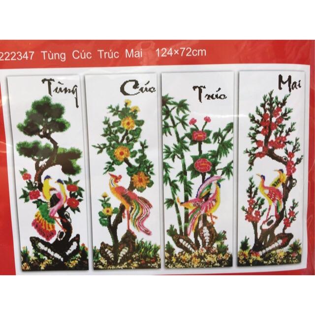 Tranh thêu tứ quí 222347