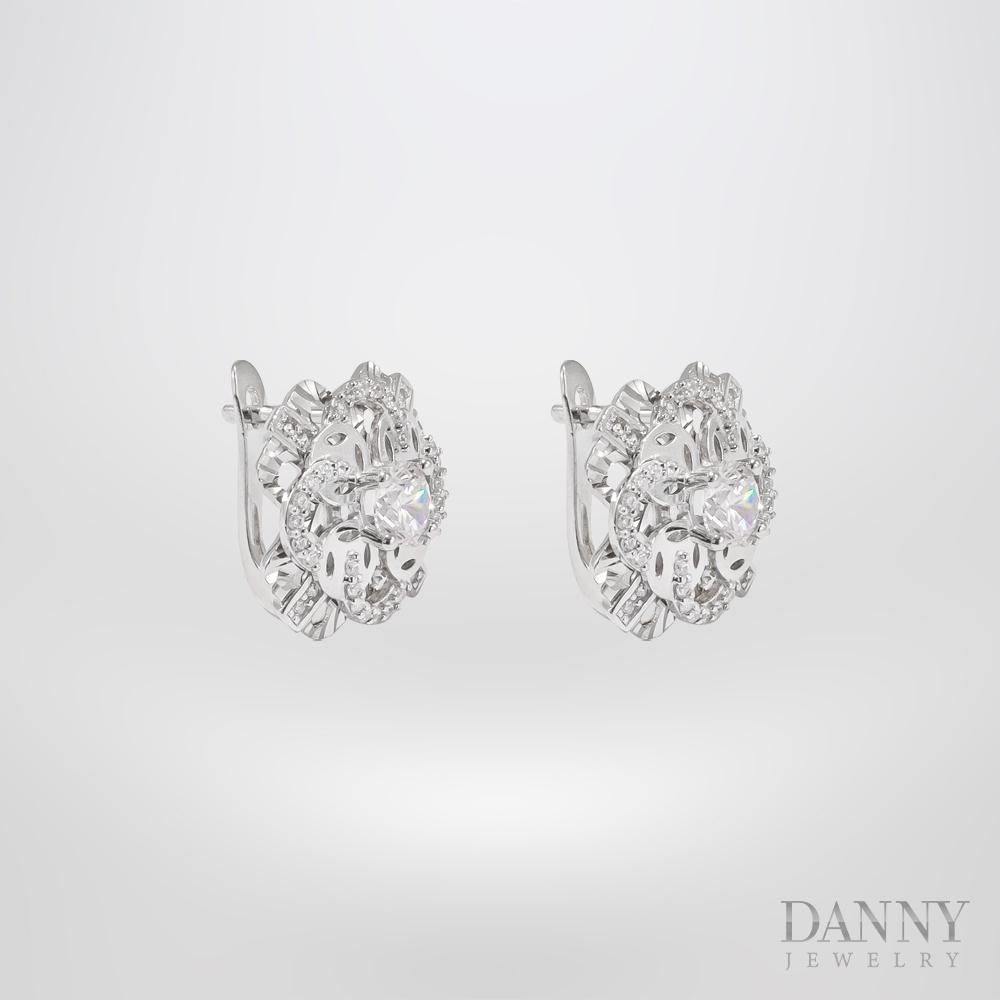 Bông Tai Nữ Bạc 925 Danny Jewelry Xi Bạch Kim Đính Đá CZ NI4GZ029