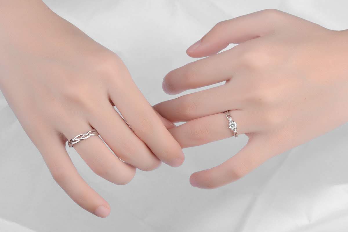 Cặp nhẫn đôi bạc S925 - mẫu mới 2019 - Đính Đá lấp lánh