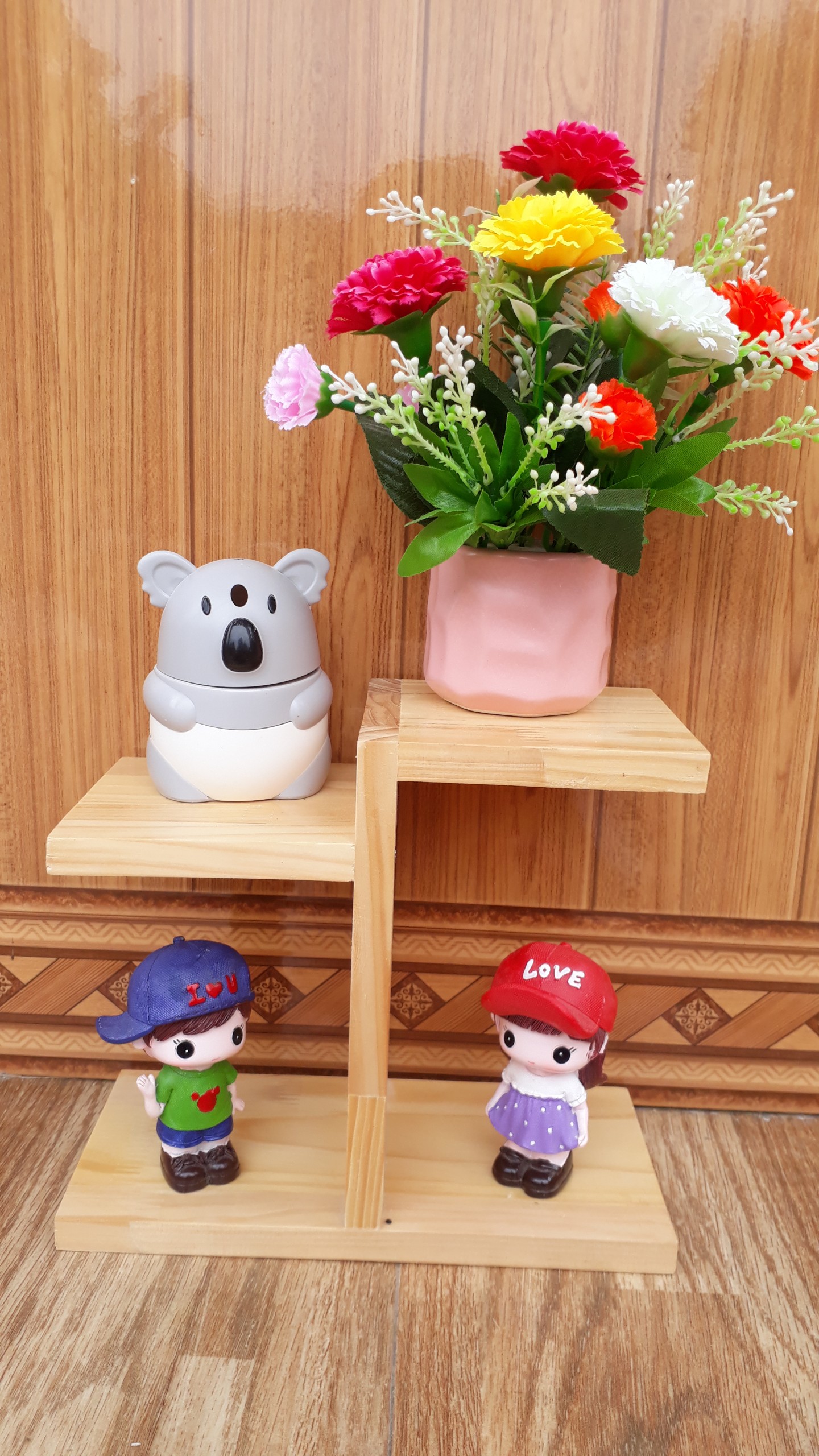 Kệ Để Bàn Hoa và cây cảnh Giá Đỡ Đứng sang trọng gỗ tự nhiên sơn PU kích thước 30x25x12 cm
