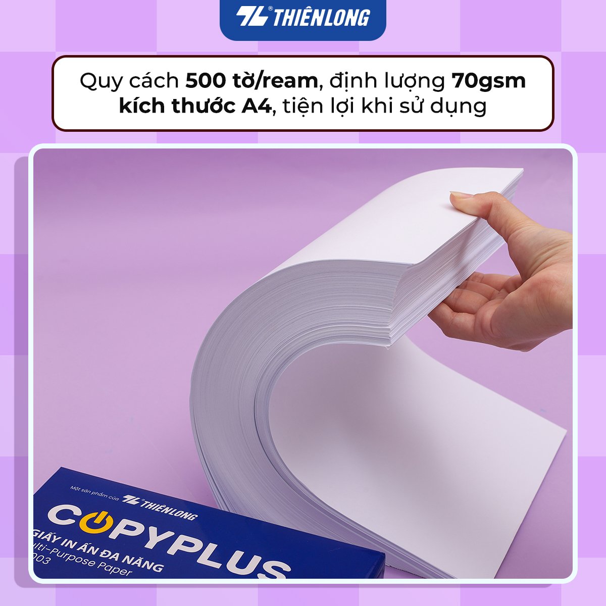 Combo 5/10 Ream giấy A4 70 gsm Thiên Long Copy Plus PP-003 (500 tờ) - Hàng nhập khẩu