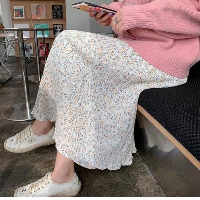 Chân váy hoa Quảng Châu nhăn siêu hot