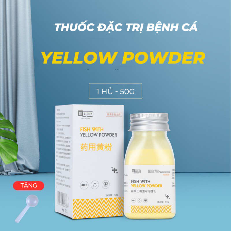 Thuốc vàng trị bệnh mắt đục trắng, nấm trắng, thối vay, thối đuôi, nhiễm trùng cho cá cảnh