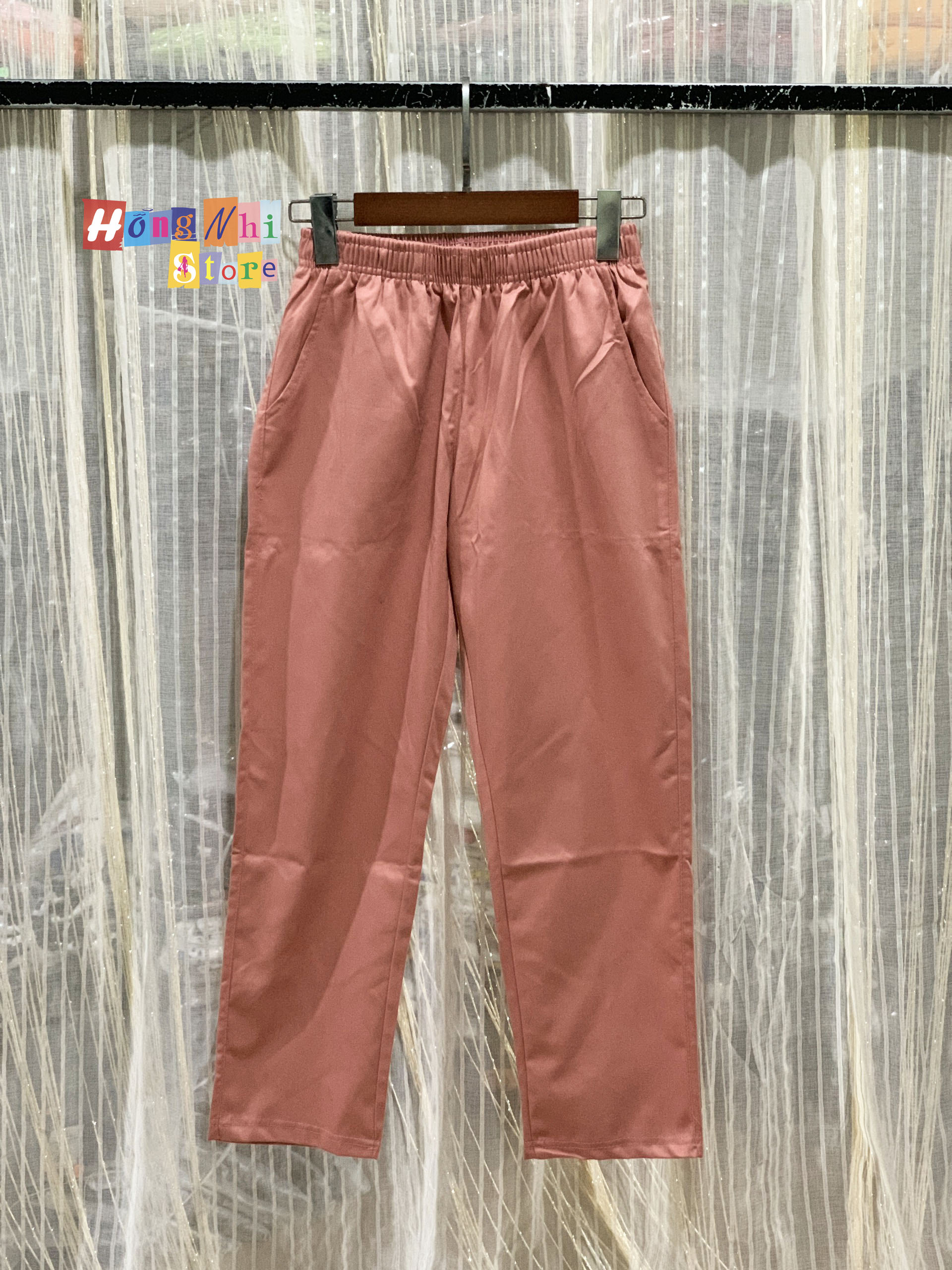 Quần Kaki Trơn Lưng Thun Màu Hồng - Quần Kaki Basic Pant Unisex Pink - MM