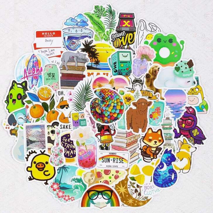 Bộ 50 Sticker Dán Mũ Bảo Hiểm, Bình Nước, Điện Thoại... ( Giao Hình Ngẫu NHiên )