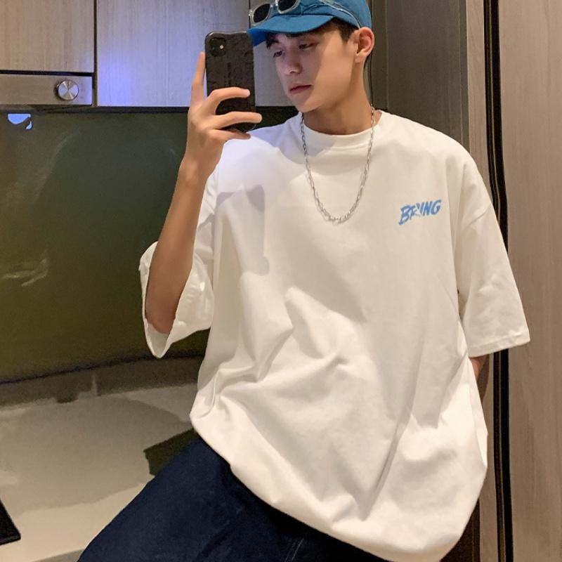Áo thun nam nữ unisex tay lỡ sweater phông form rộng teen cổ tròn oversize cotton giá rẻ basic đen trắng tee BRING