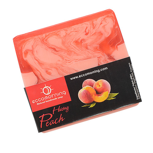 Xà Bông Thiên Nhiên Handmade eccomorning Hình Vuông Hương Đào - Peach Soap