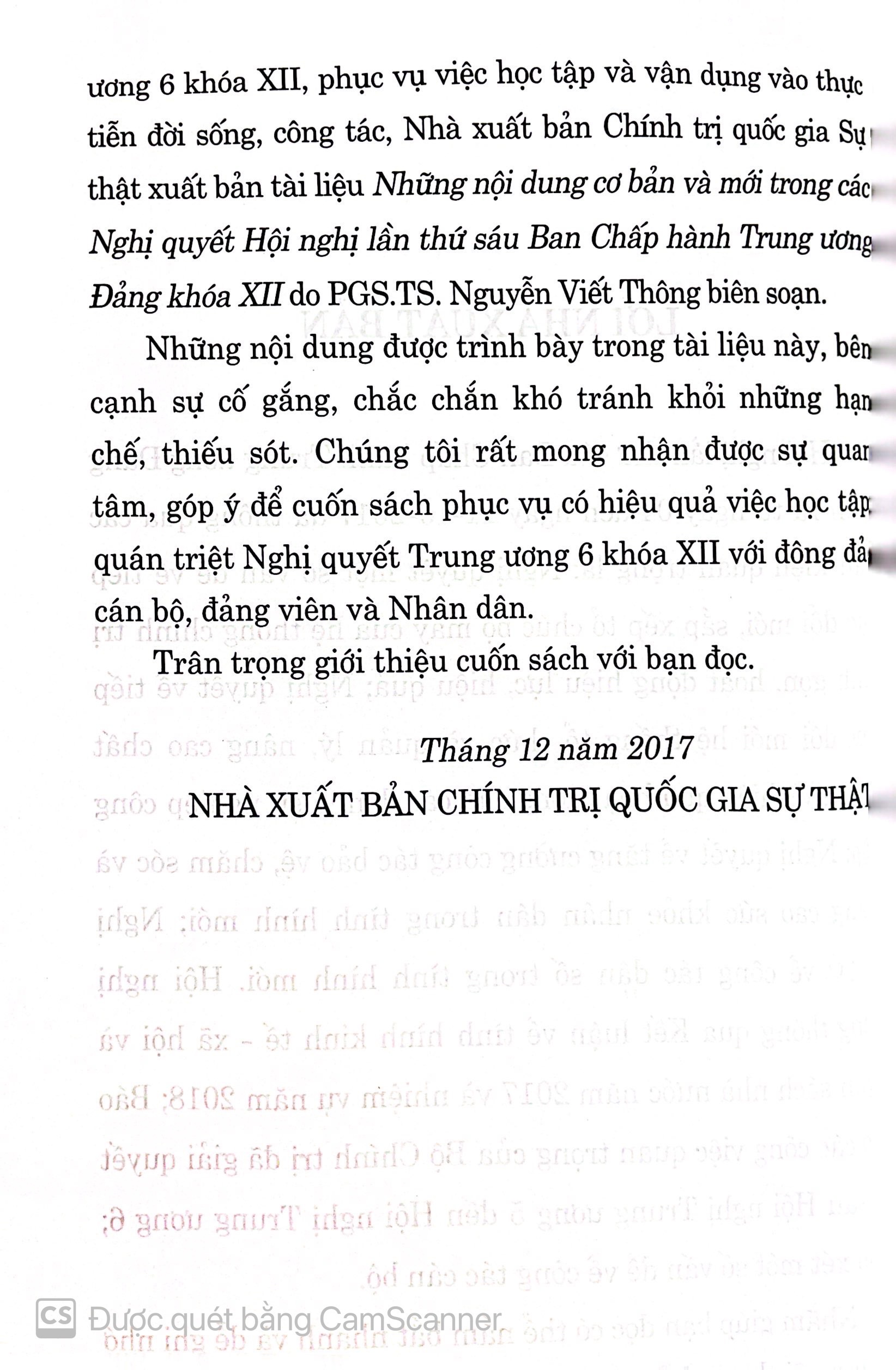 Những nội dung cơ bản và mới trong các nghị quyết hội nghị lần thứ sáu Ban chấp hành Trung ương khoá XII