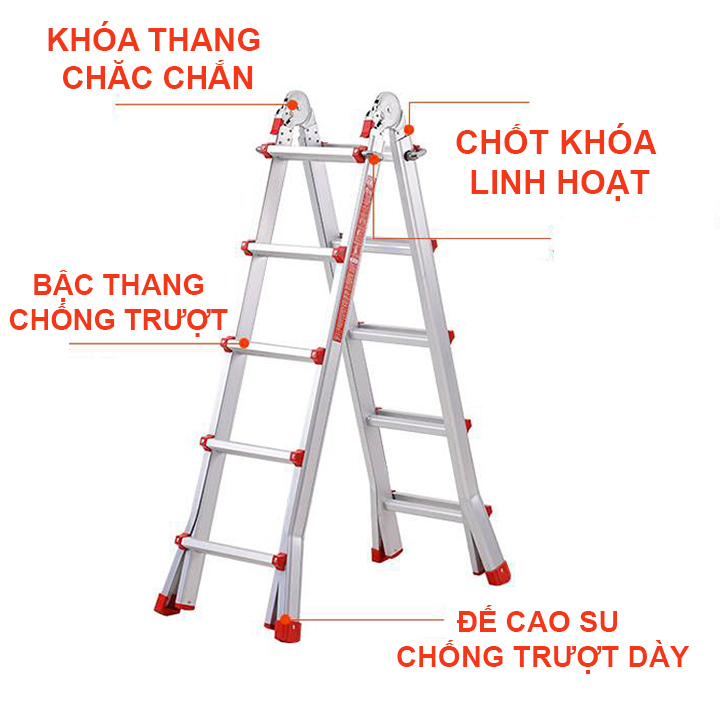 Thang Nhôm Trượt Đa Năng 4.47 Mét AD04