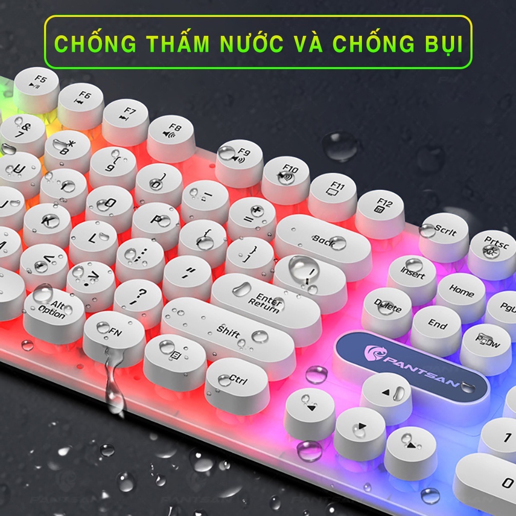 Bàn phím máy tính gaming giả cơ YINDIAO PK100 có dây nút tròn Led RGB chống nước chuyên chơi game và làm việc văn phòng - JL - HÀNG CHÍNH HÃNG