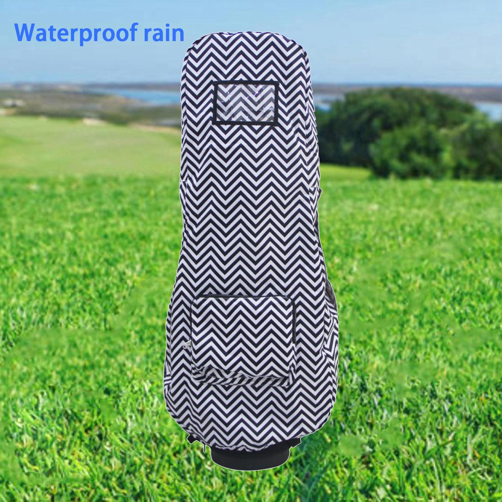 Foldable Golf Bag Rain Cover Outdoor Waterproof Dustproof Protection Black
