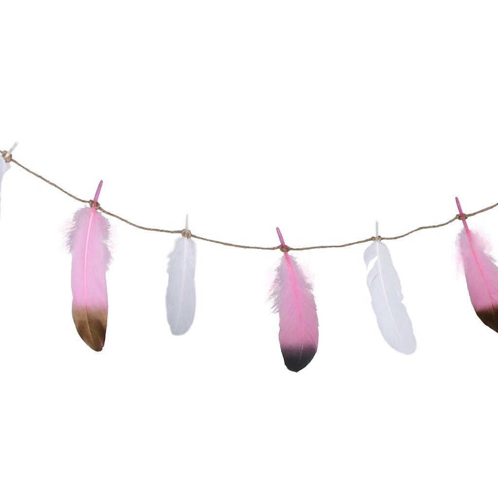 3X Dipped Feather Bunting Banner Hanging Garland Wedding Party Decoration C