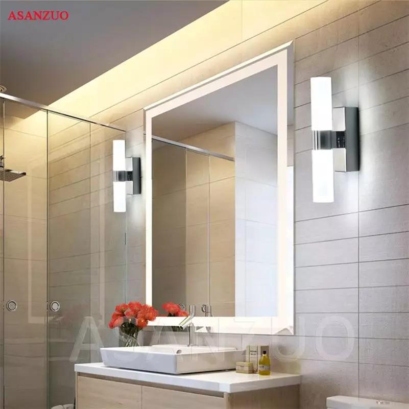 Đèn gương nhà tắm - đèn gương thân inox bền màu bạc xước chiều dài 50cm có tích hợp led 10w  chế độ chống ẩm tốt