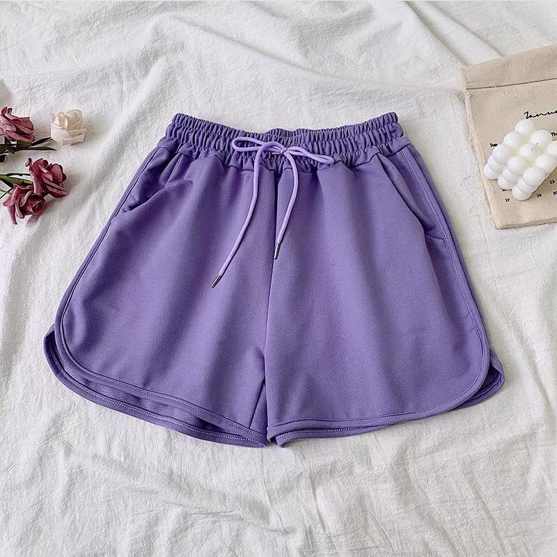 Quần đùi short nữ thun cotton 3 sọc viền thể thao bên hông co giãn thoải mái thich hợp mặc nhà, tập gym