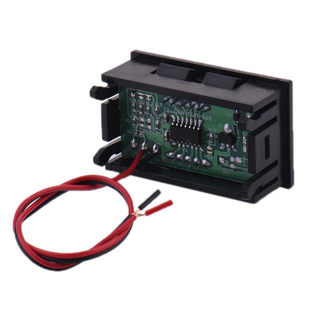 4Pcs DC5-120V LED Digital Volt Gauge Volt Panel Meter 2Wire 0.56inch Dual 3 Digital Tube 2xBlue+2xRed