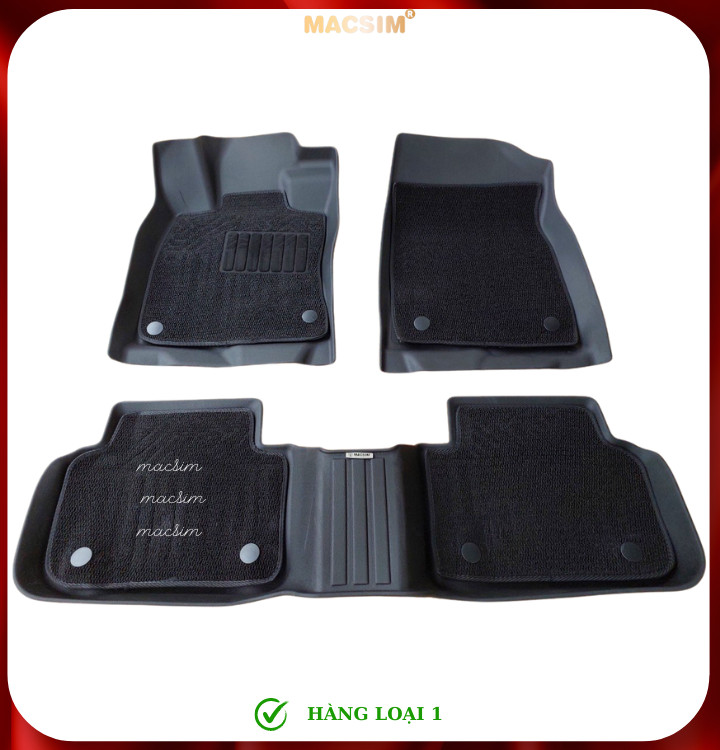 Thảm lót sàn ô tô 2 lớp cao cấp dành cho xe Honda Civic 2022+ (sd) nhãn hiệu Macsim chất liệu TPE màu đen