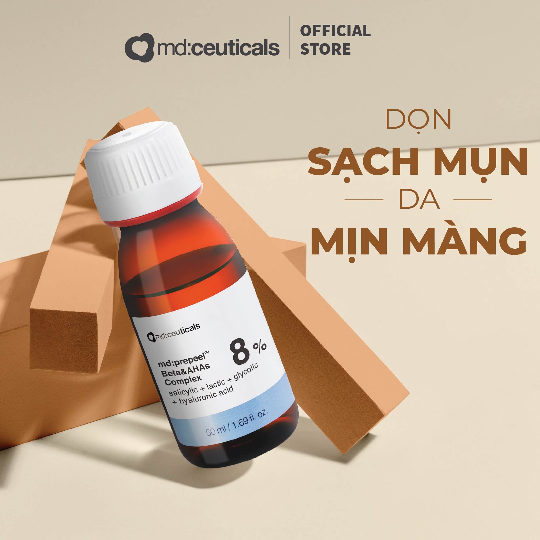 MD:PREPEEL BETA&amp;amp; AHAS COMPLEX 8% – DUNG DỊCH PEEL KIỂM SOÁT DA DẦU MỤN, TRỨNG CÁ ĐỎ