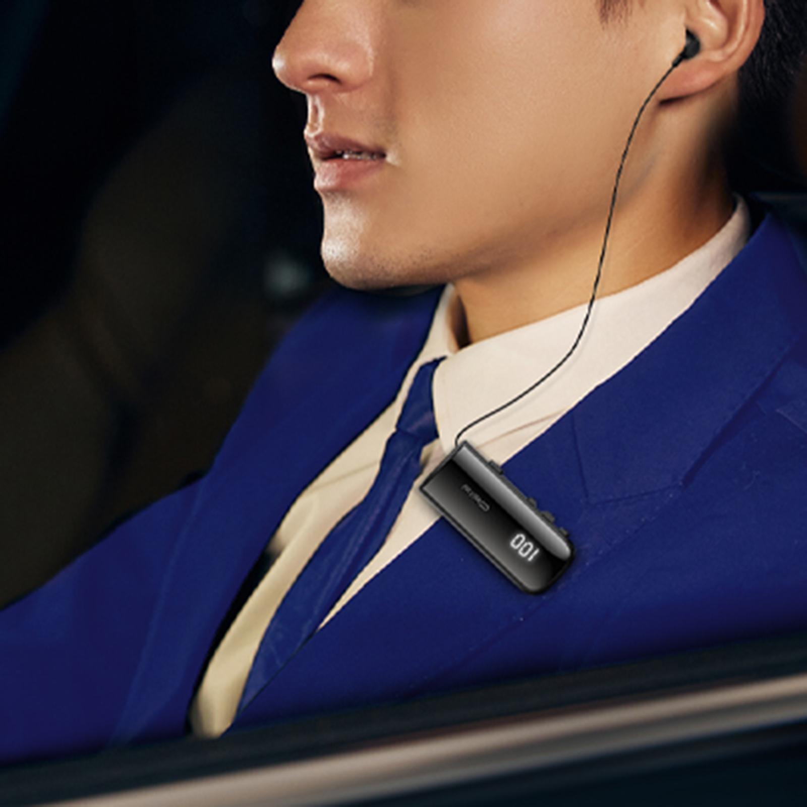 Retractable Clip Headphones Single Earbud for Business Men Office Smartphone
