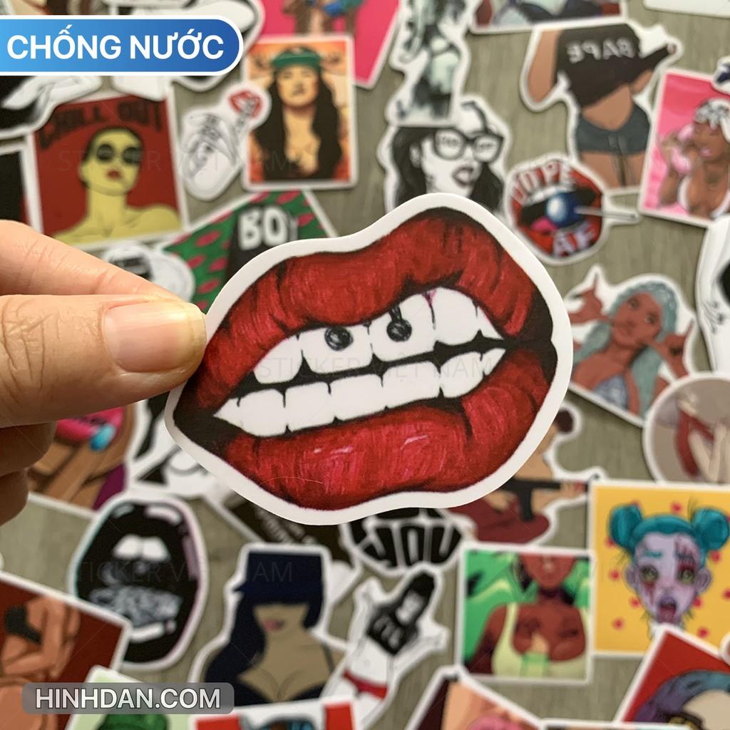 Sticker BAD GIRLS - Dán Trang Trí - Chất Liệu PVC Cán Màng Chất Lượng Cao Chống Nước, Chống Nắng, Không Bong Tróc Phai Màu