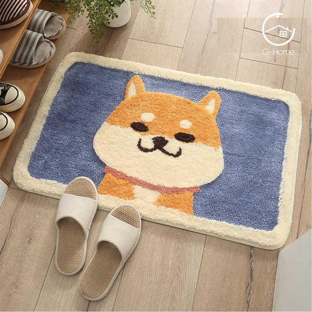 Thảm lau chân chùi chân thấm nước nhà bếp 3d hình thú cute chống trượt nhà tắm 40x60cm