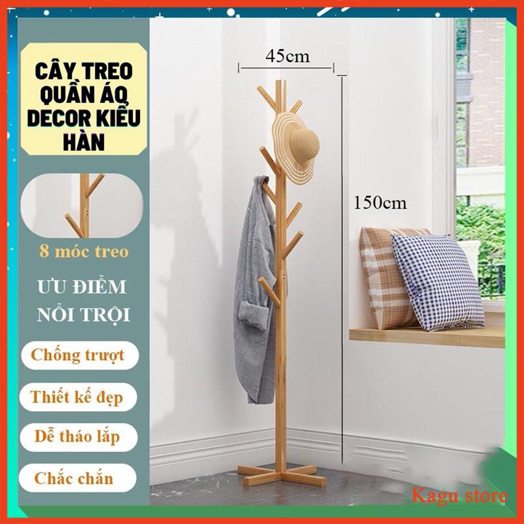 Cây treo quần áo , giá treo quần áo hình cây gỗ thông cao cấp cao 150cm - kagu