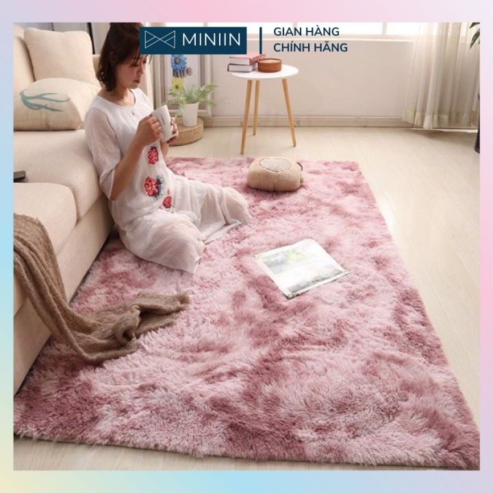 Thảm Lông Trải Sàn 1M2 X 1M6, 1M6 X 2M, 1M6 X 2M3 Sang Trọng, Hiện Đại Cho Phòng Khách, Ngủ, Chụp Hình Và Các Sự Kiện - Chính Hãng Miniin - 1M6 X 2M3 - Hồng Loang