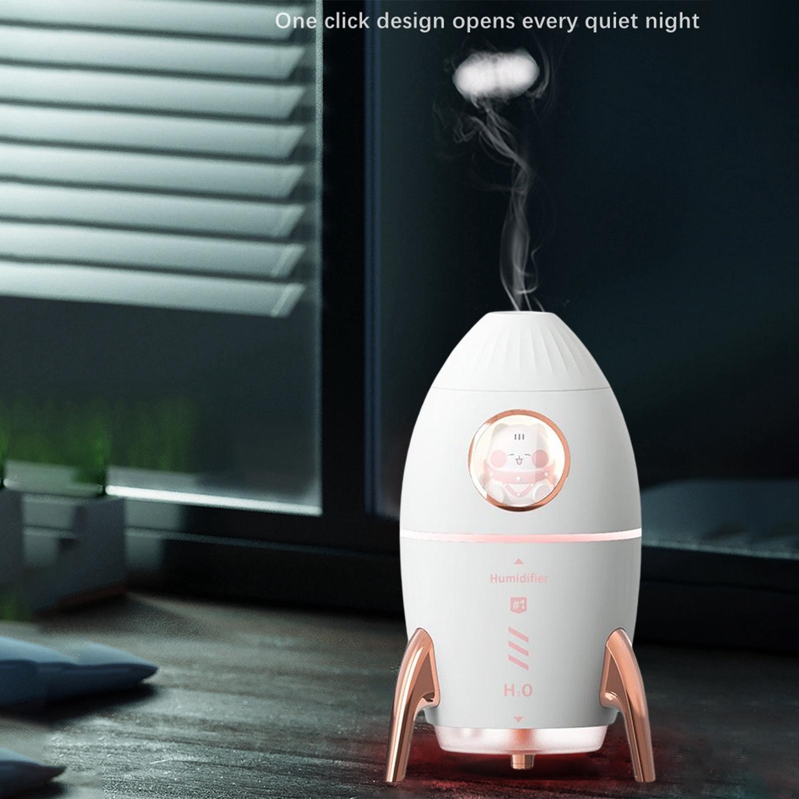Portable 350ml Air Humidifier Desk Night Light Quiet for Bedroom Bedside Home Office