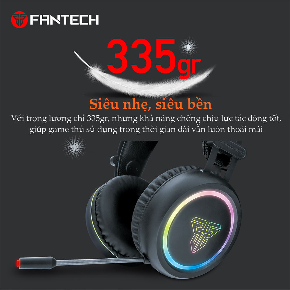 Tai nghe Gaming có dây âm thanh vòm 7.1 sound LED RGB Fantech HG15 - Hàng chính hãng
