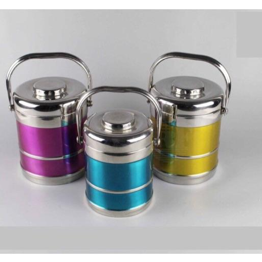 Hộp cơm giữ nhiệt inox 3 ngăn màu sắc