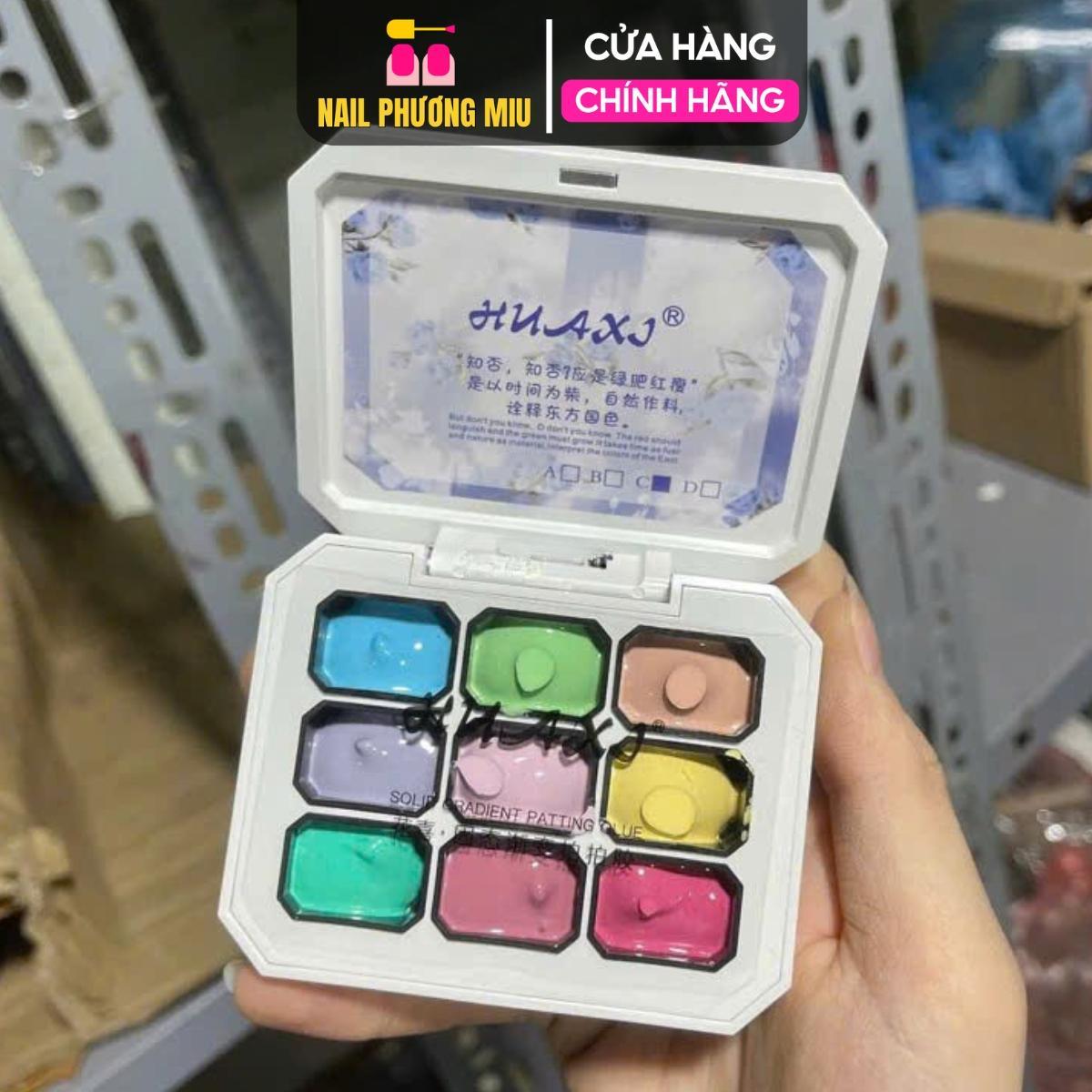 Set Gel Dặm Ombre 9 Màu HUAXI Số 2 Siêu Mịn Mướt, Không Cần Pha Bột, Độ Mịn Cao Làm Nail Tone Màu Hàn Quốc Trẻ Trung Nữ Women