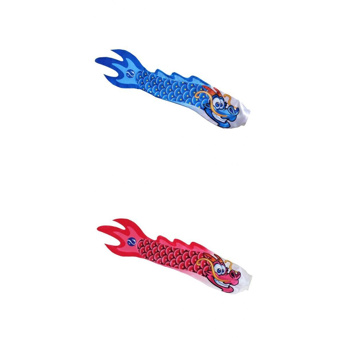 2Pcs Dragon Carp Wind Sock Koinobori Kite Flag Hanging Wall Decor