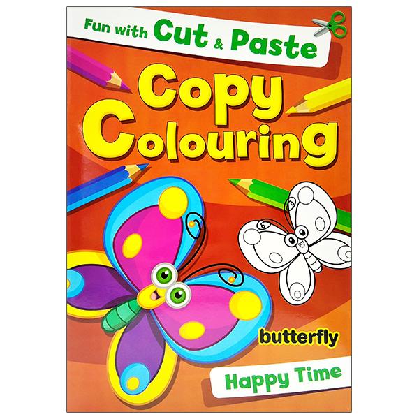 Fun With Cut &amp; Paste Copy Colouring: Butterfly Happy Time