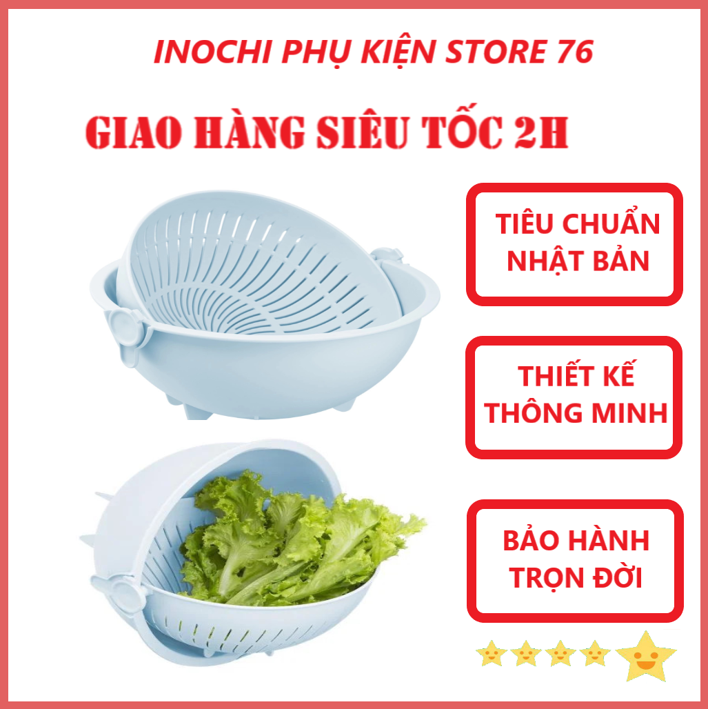 Bộ Thau Rỗ Xoay Đa Năng YoKo Xuất Nhật - Chất Liệu Nhựa Nguyên Sinh Cao Cấp An Toàn Cho Sức Khỏe - Chính Hãng