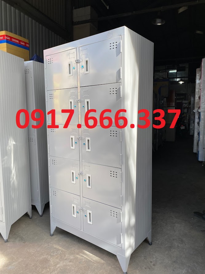 Tủ hồ sơ - tủ locker 10 cánh sơn tĩnh điện cao cấp dành cho văn phòng