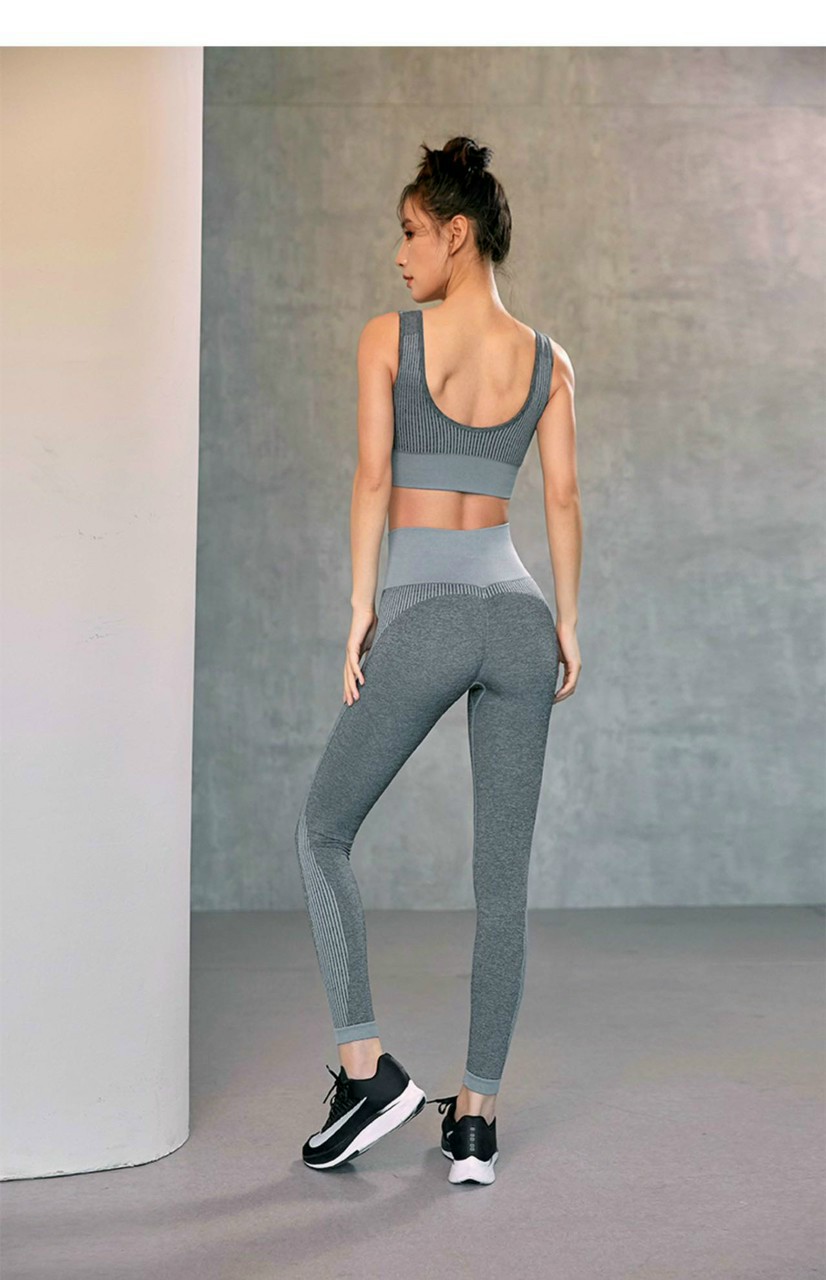 Áo Bra Quần Dài Dệt Kim Dày Nâng Cơ Tập Yoga Gym
