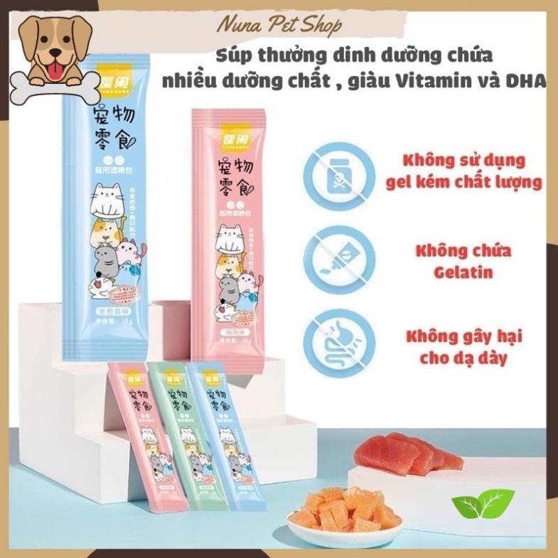 Combo 10 thanh súp thưởng cho mèo hương vị thơm ngon (15gr/thanh)