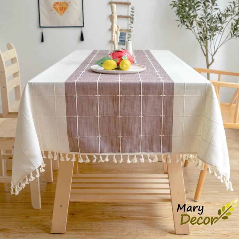 Khăn trải bàn cao cấp Mary Decor chất liệu cotton thêu - KBCC13