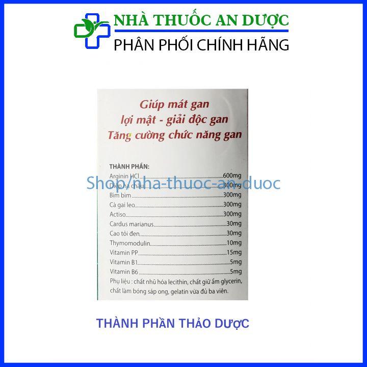 Viên uống bổ gan Arginin 600 mát gan - giải độc gan - hạ men gan Hộp 60 viên nang