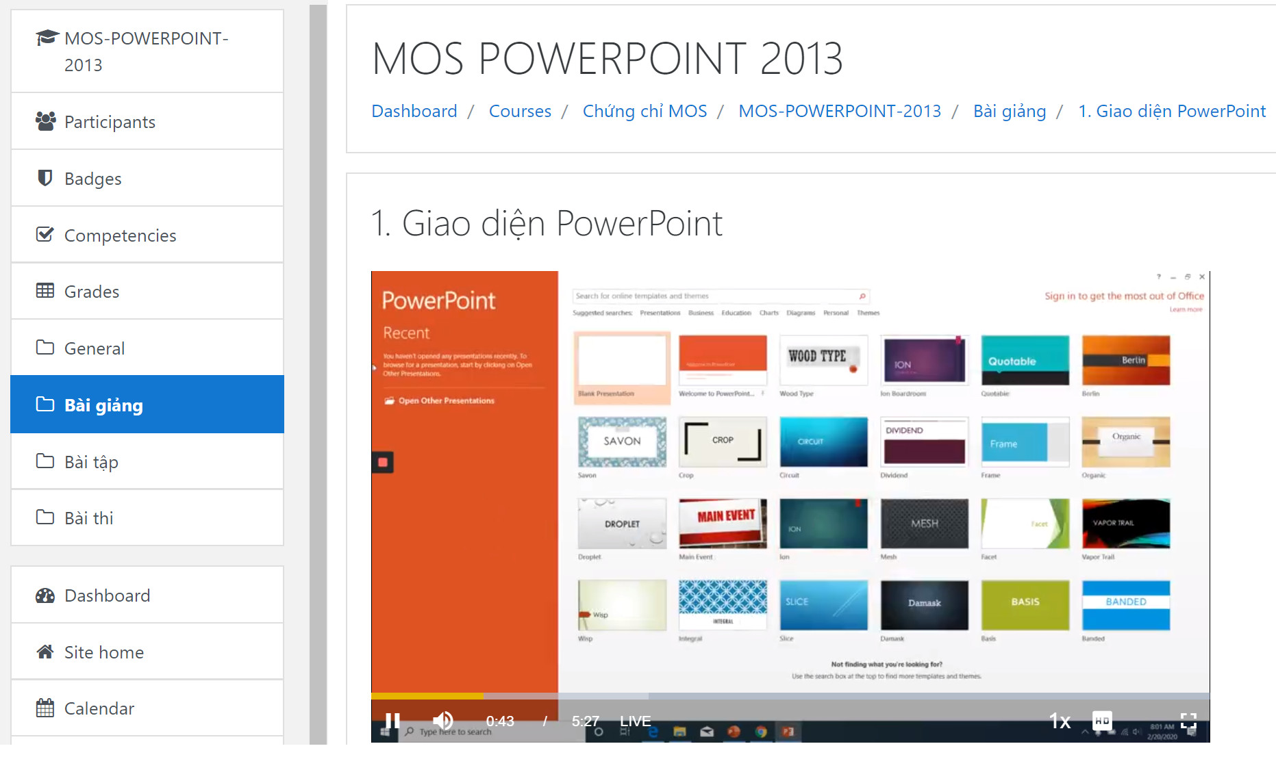 Hình ảnh Khóa học Online Luyện thi chứng chỉ MOS PowerPoint 2013