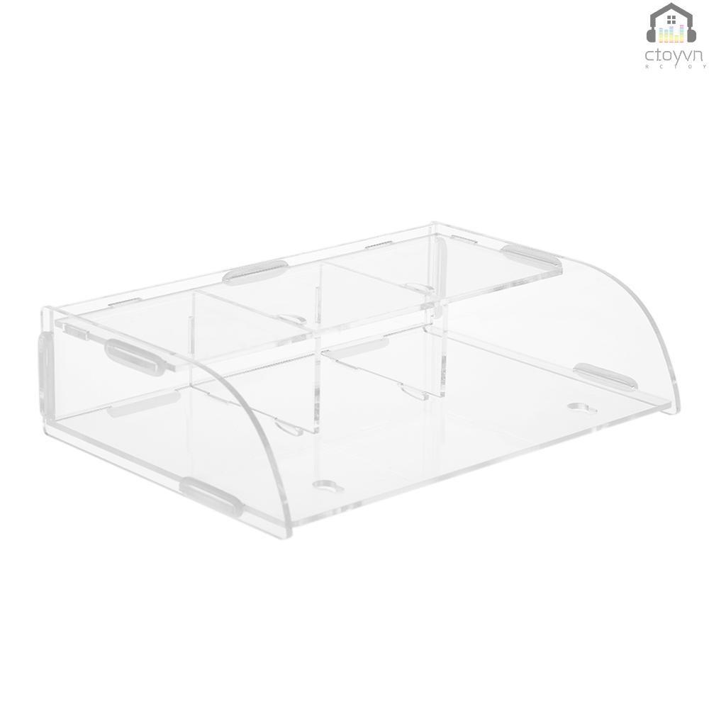 Giá đỡ điều khiển từ xa gắn tường bằng acrylic kèm 3 ngăn tiện dụng cho gia đình/ văn phòng