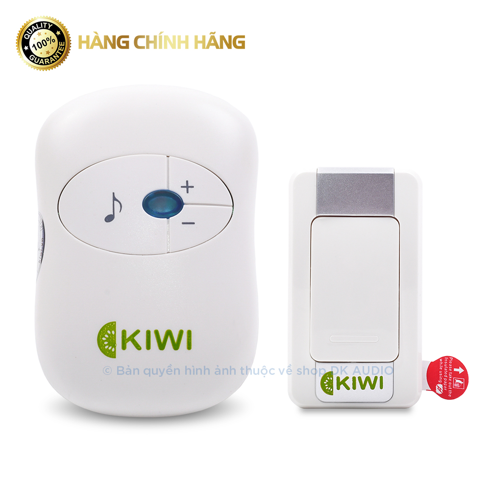 Chuông cửa không dây Kiwi KW D12E nút bấm chống nước, thu phát sóng 30 mét