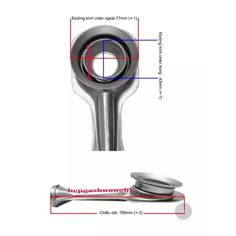 Điếu inox và sen chia lửa bếp gas 43x78mm, 10 điếu, 10 sen. giá sỉ