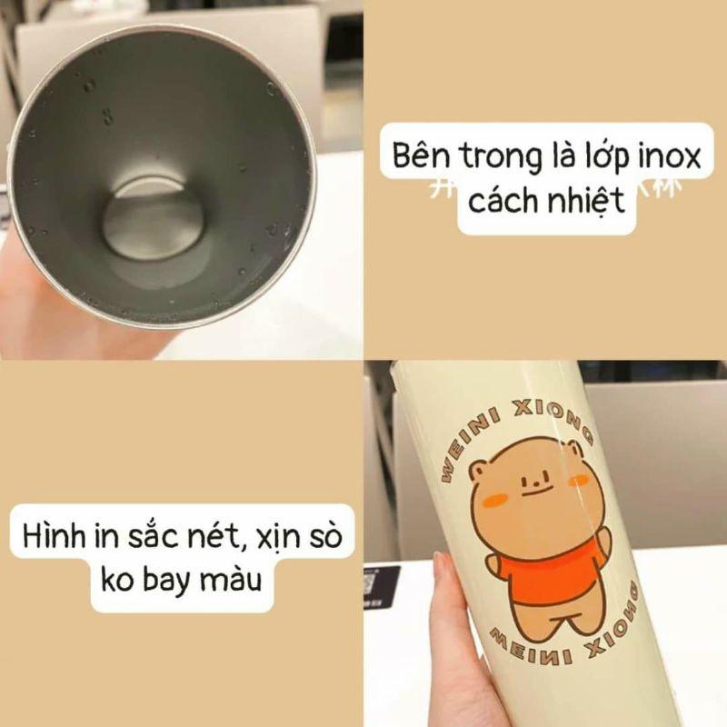 Ly,Cốc Giữ Nhiệt Inox 304 650ml Hình Ngộ Nghĩnh