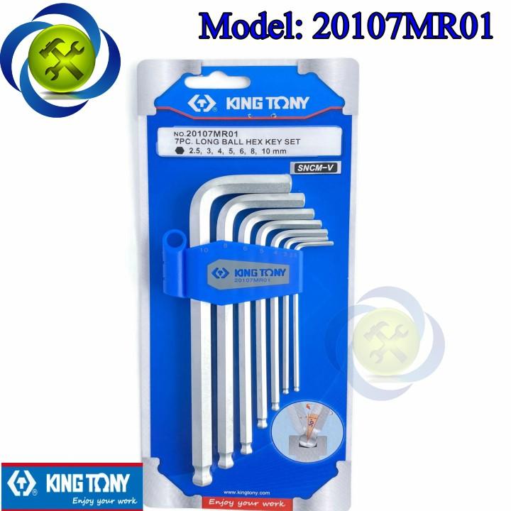 Bộ lục giác đầu bi ngắn Kingtony 20107MR01 có 7 cây